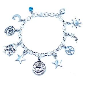 Pisces Charm Bracelet Zodiac Birthstone Horoscope Birthday